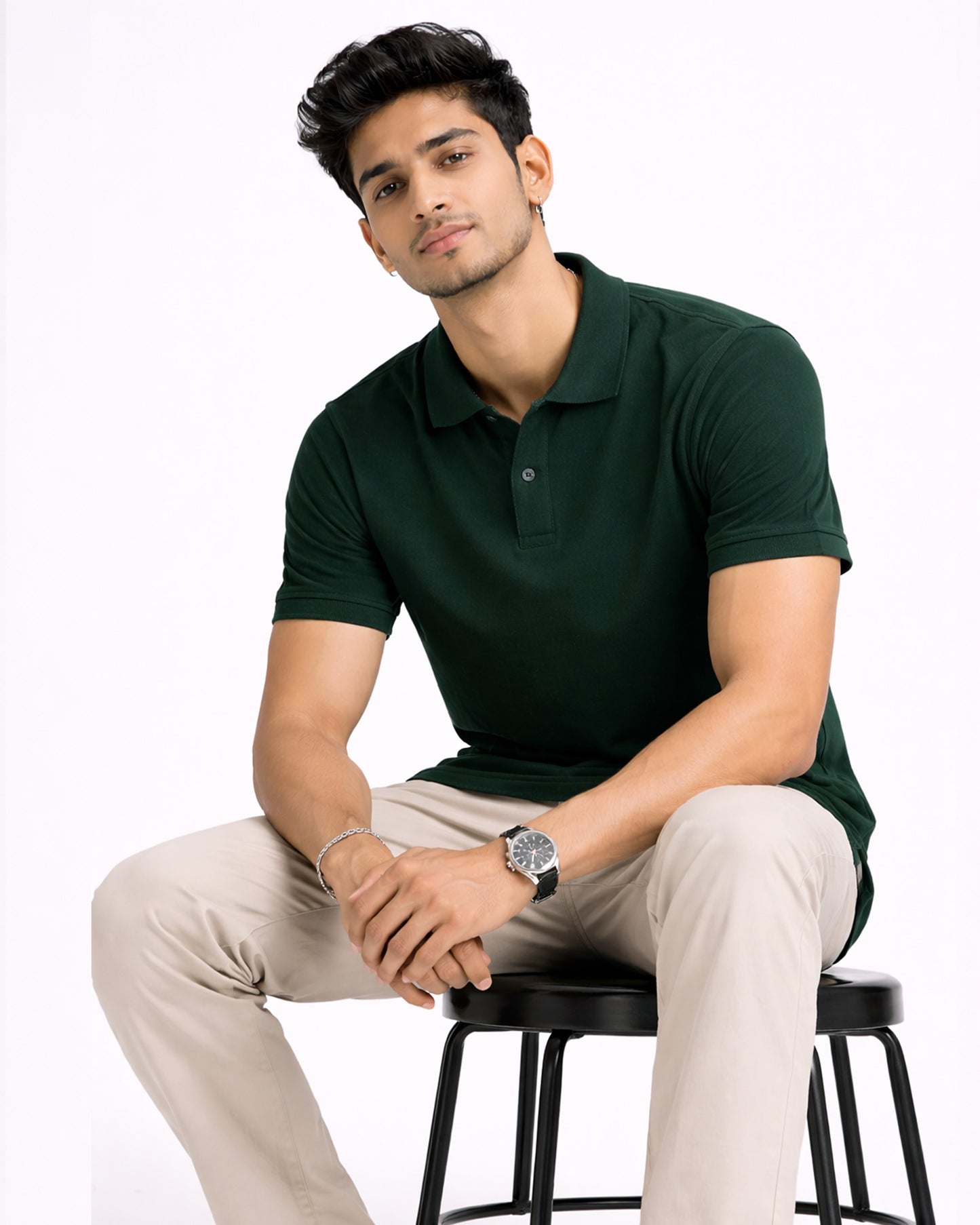 Premium Dark Green Polo T-Shirt – Men's Classic Cotton Polo