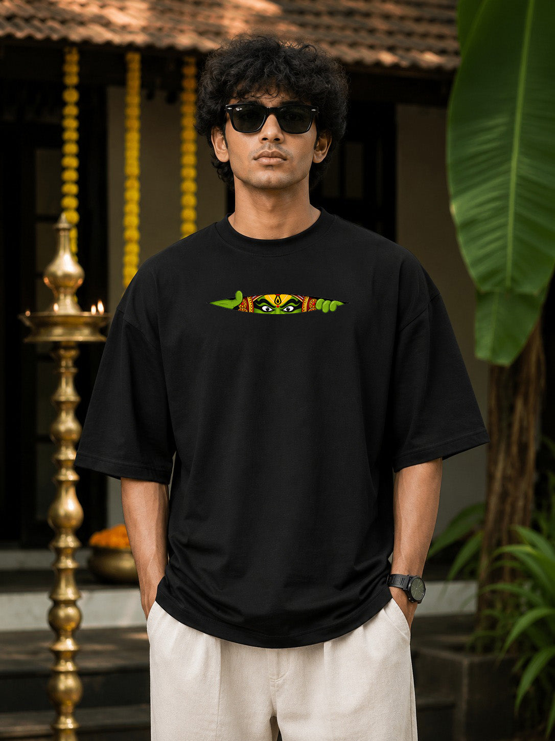 Kathakali Peek Premium Oversized T-Shirt