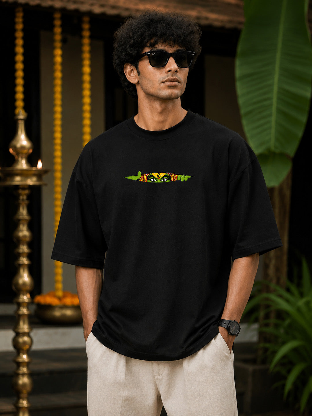 Kathakali Peek Premium Oversized T-Shirt