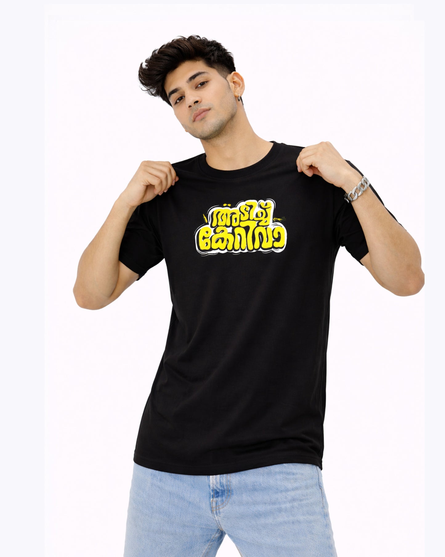 Adich Keri Vaa Typography Regular Fit T shirt