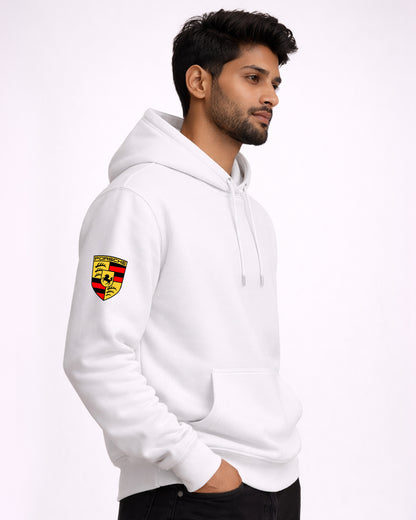 Vintage 911 Sports Car Blueprint Hoodie – Premium White