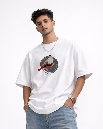 Kalari Warrior Oversized White T-Shirt – Premium Streetwear
